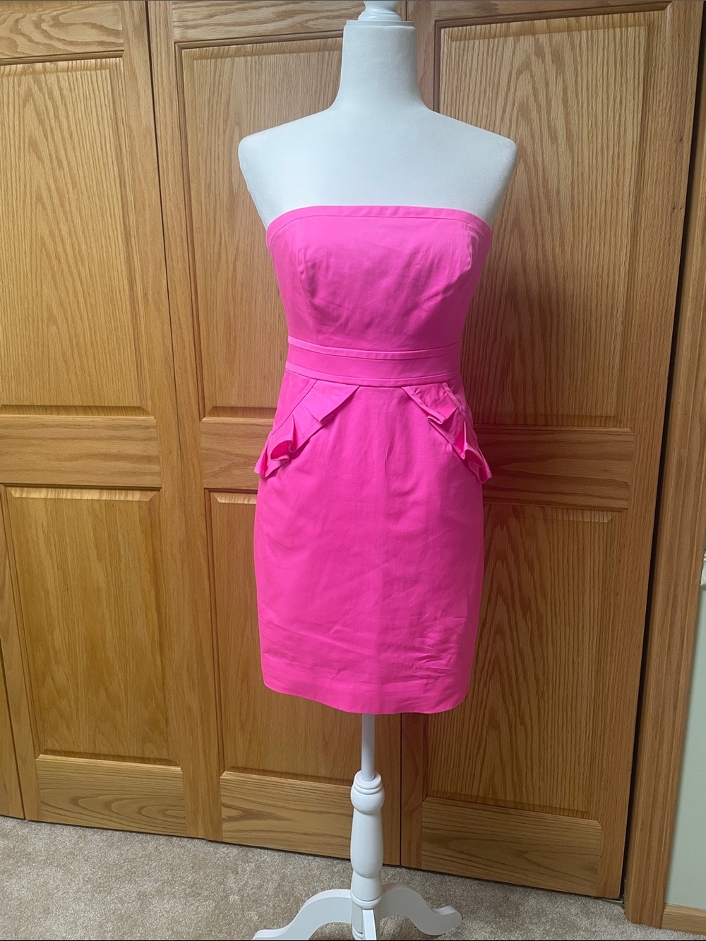 J. Crew Factory Strapless Hot Pink Dress Size 0